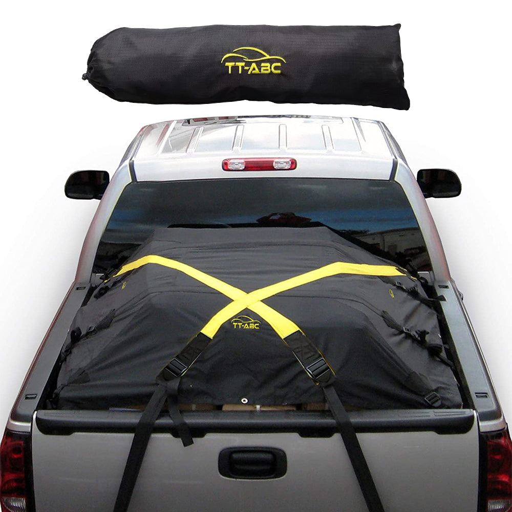 Heavy Duty Truck Bed Tarp 6'x6' – Waterproof Cargo Net Cover 73"x73" with Adjustable Tightness for Truck Bed Trailers – Durable Upgrade Version - TT-ABC