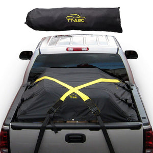 Heavy Duty Truck Bed Tarp 6'x6' – Waterproof Cargo Net Cover 73"x73" with Adjustable Tightness for Truck Bed Trailers – Durable Upgrade Version - TT-ABC
