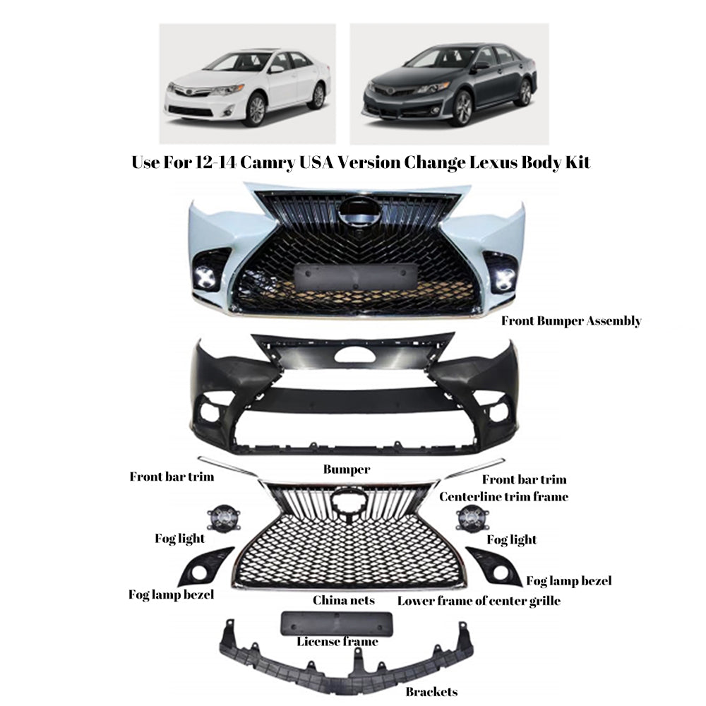 TT-ABC Front Body Kit for 2012–2014 Toyota Camry (Lexus-Style Conversion) - TT-ABC