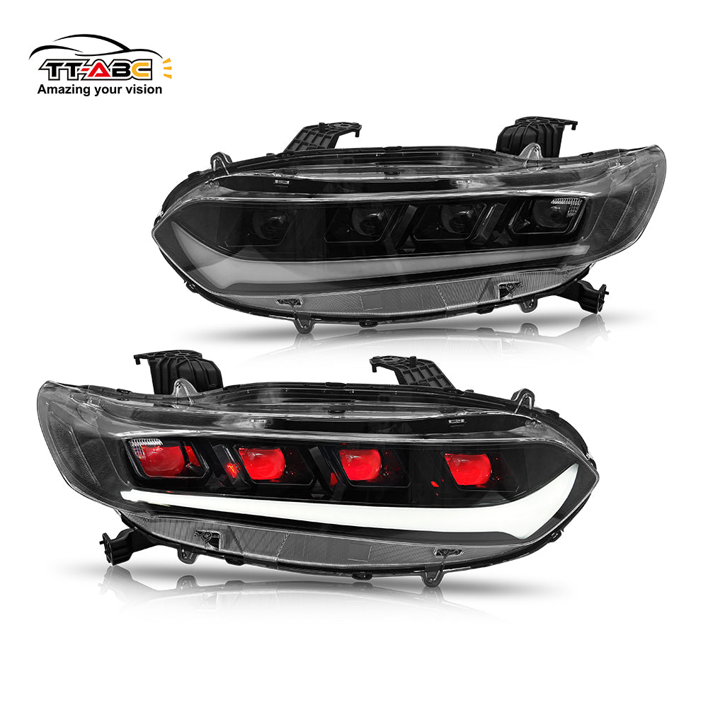 TT-ABC Led Headlight Assemblies For 2018-2022 Honda Accord LX/Ex/EXL/Sport/SE (Demon Eye)-TT-ABC-TT-ABC