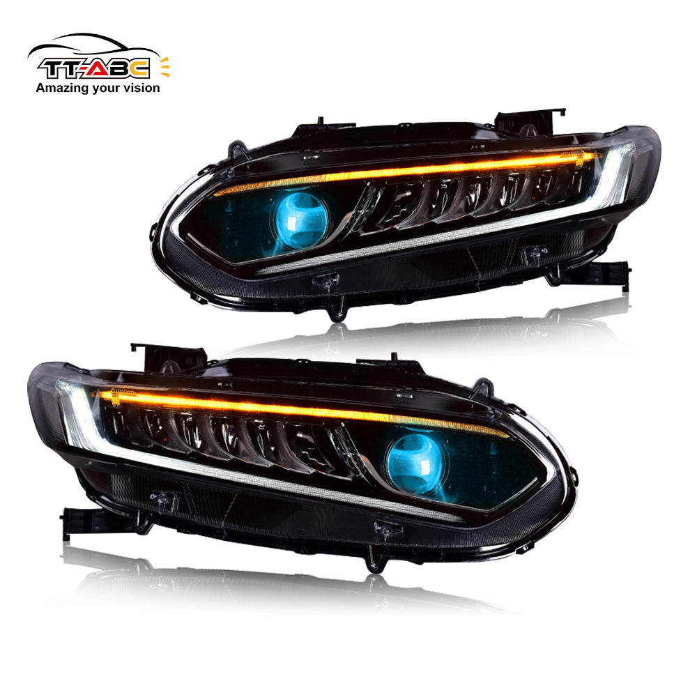 Demon Eye Headlights For 2018-2022 Honda Accord Headlights Assembly, With DRL Sequential Blue Start Up Animation-TT-ABC-TT-ABC