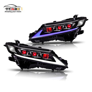 For 2018-2024 Toyota Camry LED Headlights, New Headlights Assembly Compatible LE SE XLE XSE TRD (Triple Projectors headlights)-TT-ABC-TT-ABC