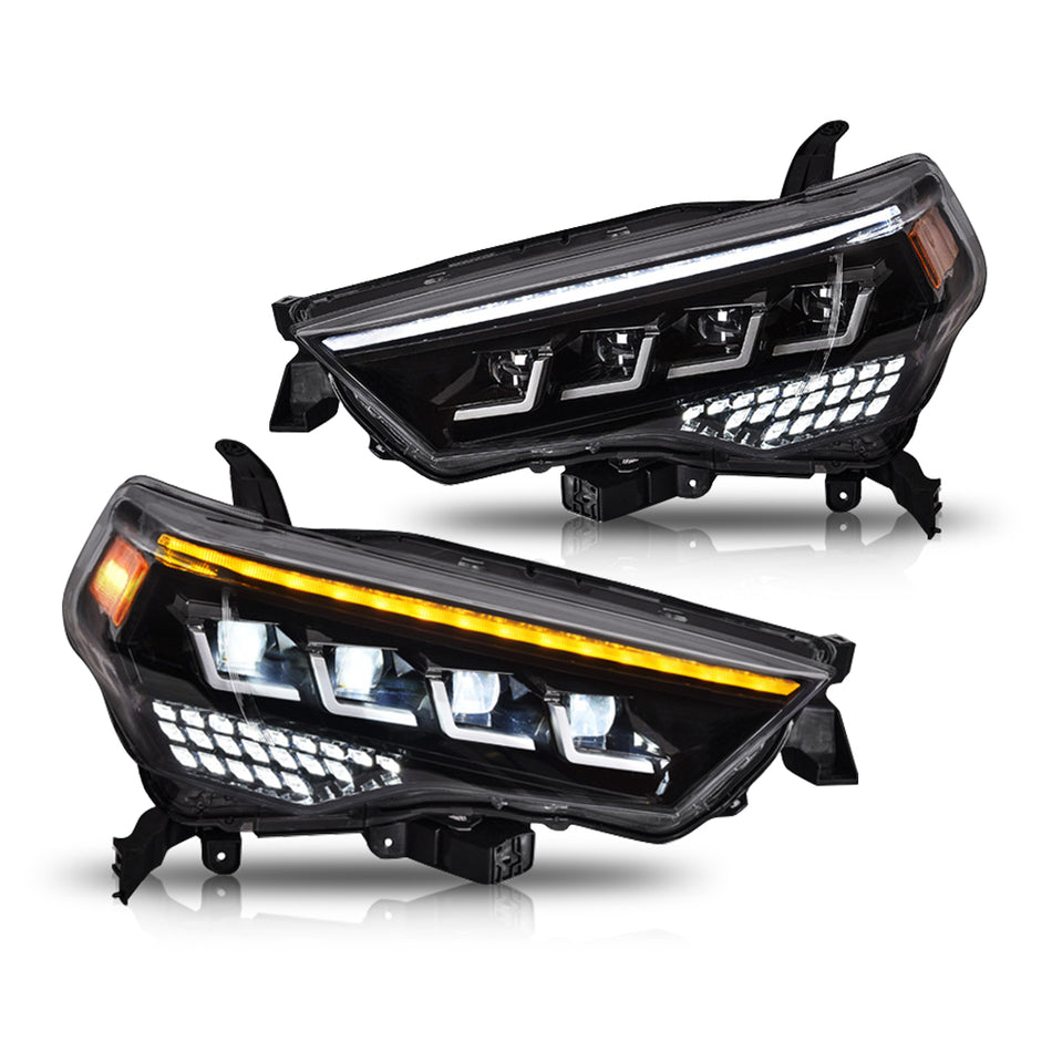 Quad Beam LED Headlights For 2014-2022 Toyota 4Runner Turn Front Lamp DRL Assembly