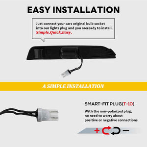 TT-ABC Led side lights 2pcs for 2010-2014 Ford Mustang Front Bumper Side Marker Light