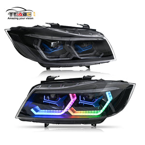 TT-ABC RGB Headlight For 2009-2012 BMW 3-Series E90 E91 320i 323i 325 330 335 (Halogen/Xenon)-TT-ABC-TT-ABC