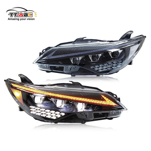 Triple Beam LED Headlamps for 2015-2017 Toyota Camry 7th Gen LE SE Projector Front Lamps Assembly-TT-ABC-TT-ABC