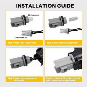 TT-ABC Led side lights 2pcs for 2010-2014 Ford Mustang Front Bumper Side Marker Light