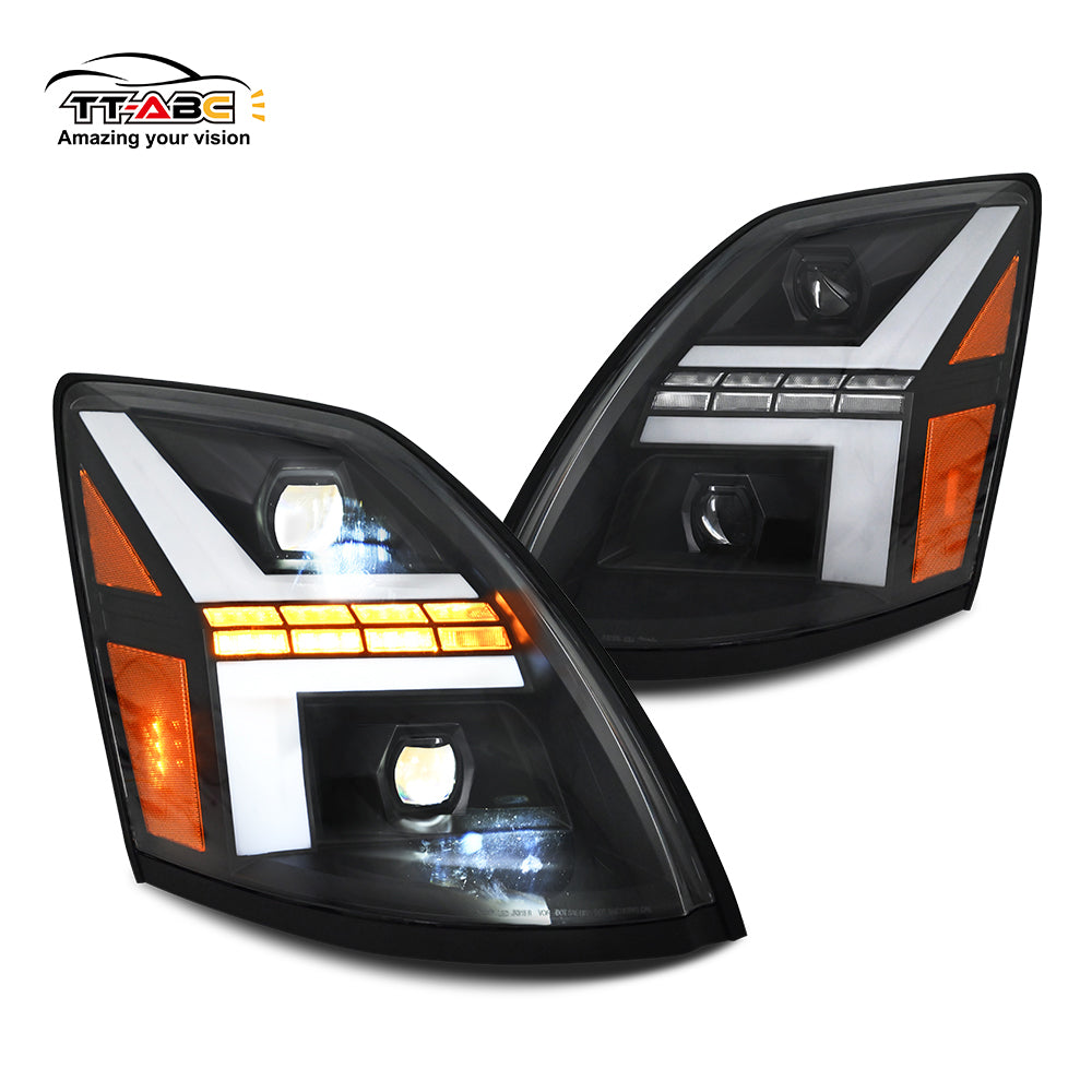 TT-ABC Led Headlight for Volvo VNL 670 VNM 2004-2018/VN 2004-2015/Volvo VNX 2015-2018 Headlight Assembly with Sequential Turn Signal-TT-ABC-TT-ABC