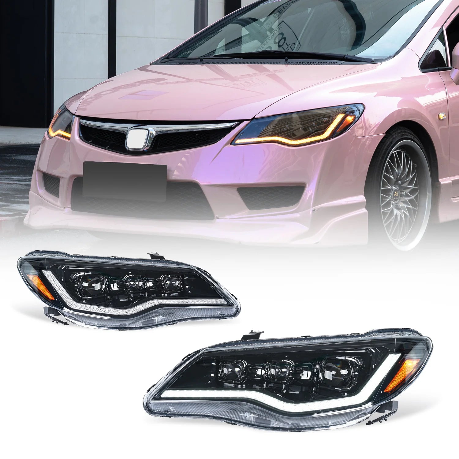 TT-ABC Led Headlight for 2006-2012 Honda Civic FD1,FD2 Type-R - TT-ABC