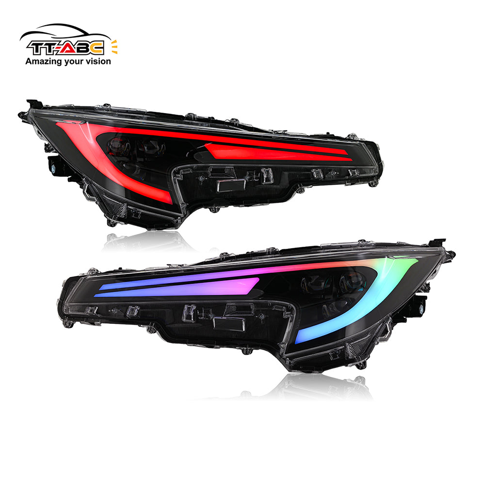 COROLLA /BLK×(調光GRY) TT-ABC RGB Headlights for 2020-2026 Toyota Corolla Sedan/Hatchback/GR