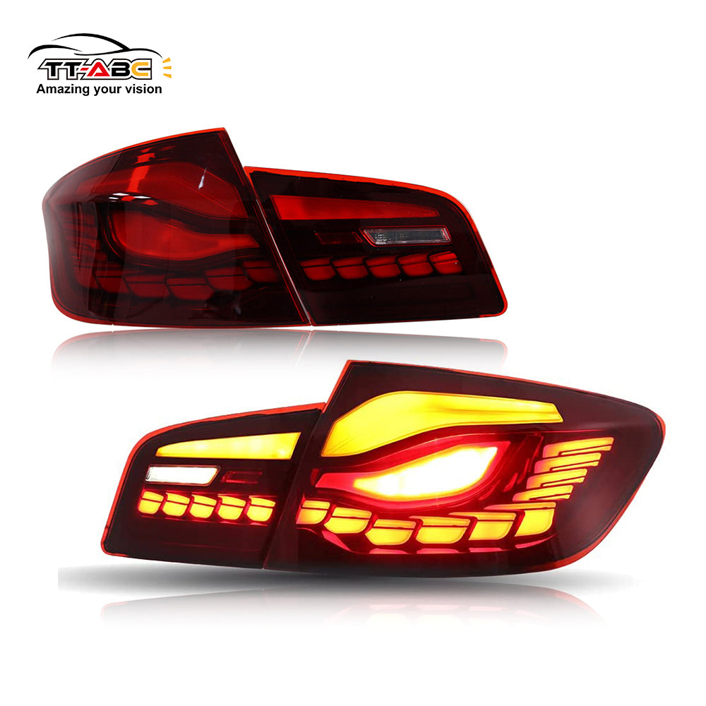 For 2011-2017 BMW 5 Series F10 F18 M5 gts Led Tail Lights (Smoked/Red)-TT-ABC-TT-ABC