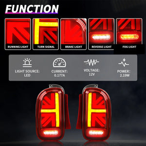 TT-ABC Led Tail Lights for 2007-2014 BMW Mini Cooper Clubman R55 Tail Light Assembly - TT-ABC