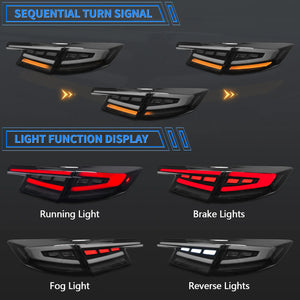TT-ABC Led Tail Lights for 2022-2024 11th Gen Honda Civic Hatchback/Type-R - TT-ABC