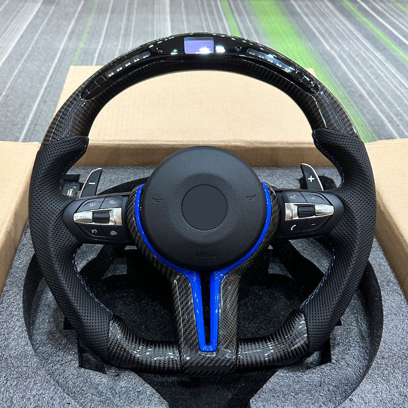 Carbon Fiber Perforated Led Steering Wheel for BMW F91 F90 F35 F30 F32 F10 F20 F07 F01 E46 E60 E90 M3 M5 Steering Wheel - TT-ABC