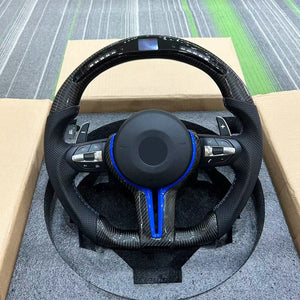 Carbon Fiber Perforated Led Steering Wheel for BMW F91 F90 F35 F30 F32 F10 F20 F07 F01 E46 E60 E90 M3 M5 Steering Wheel - TT-ABC