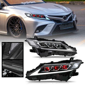 TT-ABC Carbon Fiber LED Headlights for 2018-2024 Toyota Camry 8th Gen Headlight Assemby