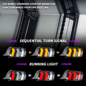 TT-ABC Led Tail Lights for 2015-2023 Ford Mustang Shelby GT350 GT500 - TT-ABC
