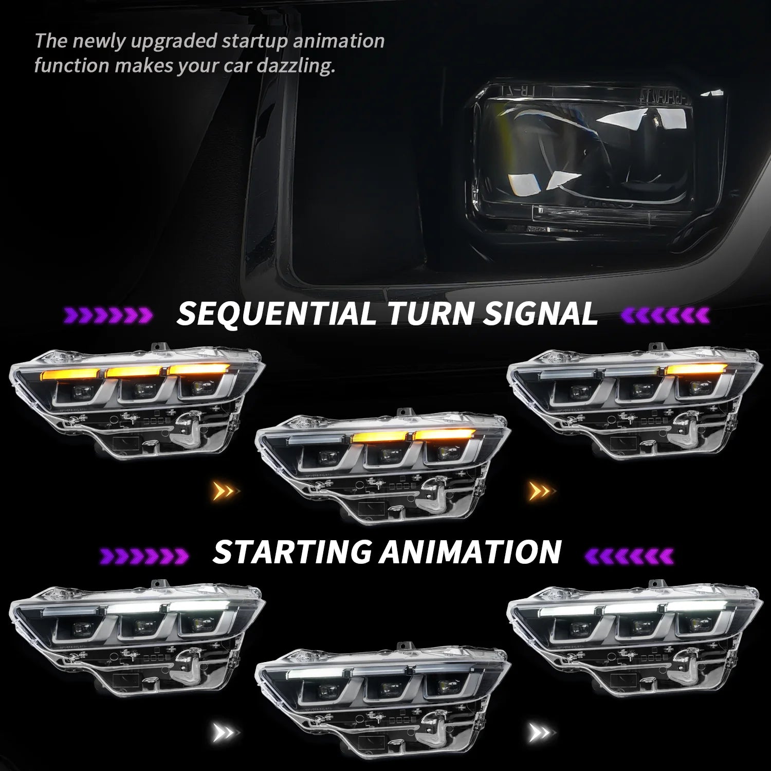 TT-ABC Led Headlight for 2024-2025 Ford Mustang Ecosport/GT Headlight Assembly - TT-ABC