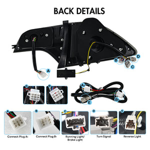 TT-ABC Led Tail Light For 2006-2011 Honda Civic Sedan 4-DR LED Brake Tail Lights - TT-ABC