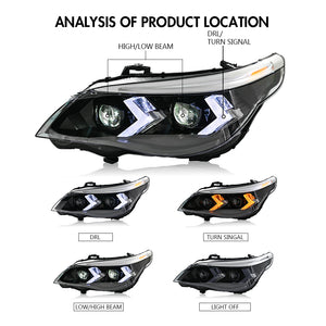 TT-ABC Led Headlights for 2005-2010 BMW 5-Series E60 525i 530i 540i Headlamps Assembly - TT-ABC