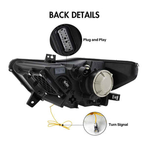 TT-ABC Carbon Fiber LED Headlight for 2015-2017 Ford Mustang S550 Projector Front Lamp Assembly