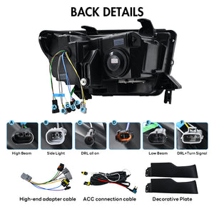 TT-ABC Projector Led Headlights For 2007-2013 Toyota Tundra Sequential Turn Signal, DRL w/Dynamic Animation - TT-ABC