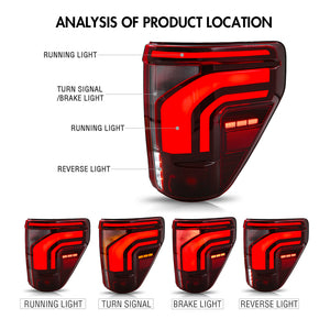 TT-ABC LED Tail Lights For Ford F150 2020-2025 Turn Signals Brake Lamps - TT-ABC