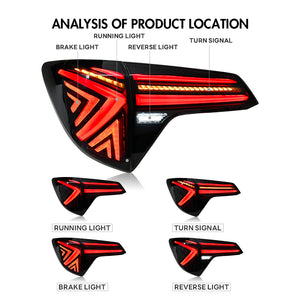 TT-ABC Led Tail Lights for 2016-2019 Honda HRV Animation Smoke Rear Lamp Assembly - TT-ABC