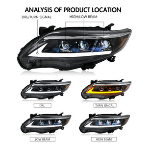 TT-ABC LED Headlights for 2011-2013 Toyota Corolla Headlamp Assembly - TT-ABC