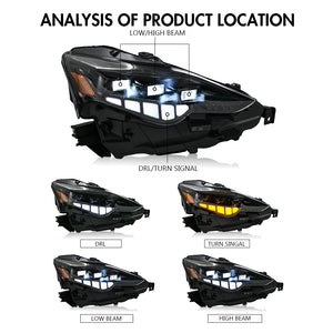 TT-ABC Led Headlights For 2013-2016 Lexus IS250 350 F IS200t/300 Sequential Head Lamps - TT-ABC