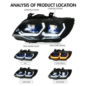 TT-ABC Led Headlight For 2010-2013 BMW E92 E93 3-Series HID Xenon Coupe LED Projector Front Headlight - TT-ABC