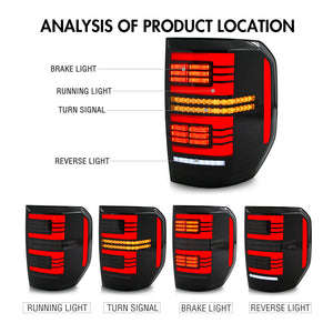 TT-ABC Led Tail Lights for 2022-2024 Ford Maverick XL XLT Taillights Assembly - TT-ABC