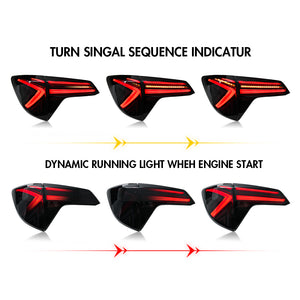 TT-ABC Led Tail Lights for 2016-2019 Honda HRV Animation Smoke Rear Lamp Assembly - TT-ABC
