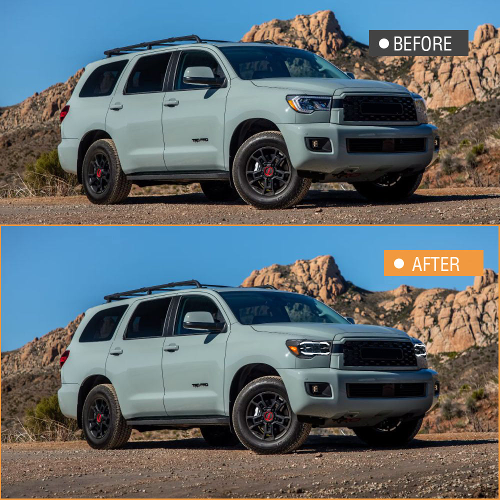 TT-ABC Projector Led Headlights For 2007-2013 Toyota Tundra Sequential Turn Signal, DRL w/Dynamic Animation - TT-ABC