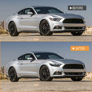 TT-ABC Carbon Fiber LED Headlight for 2015-2017 Ford Mustang S550 Projector Front Lamp Assembly