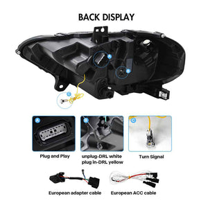 TT-ABC Carbon Fiber LED Headlight for 2018-2023 Ford Mustang S650 Projector Front Lamp Assembly