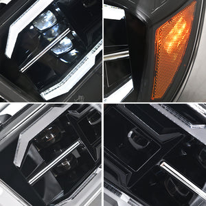 TT-ABC Projector Led Headlights For 2007-2013 Toyota Tundra Sequential Turn Signal, DRL w/Dynamic Animation - TT-ABC