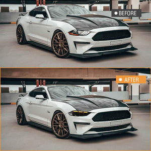 TT-ABC Carbon Fiber LED Headlight for 2018-2023 Ford Mustang S650 Projector Front Lamp Assembly