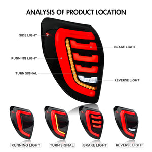 TT-ABC LED Tail Lights for 2009-2012 Toyota RAV4 Smoked Sequential Indicator Rear Lamps - TT-ABC