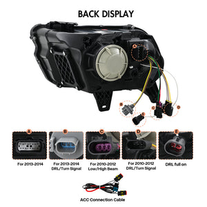 TT-ABC Led Headlight For 2010-2014 Ford Mustang Projector Front Lamp Assembly - TT-ABC