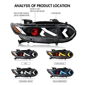 TT-ABC LED Headlight for 2018-2022 Honda Accord Sedan HeadLamps Assembly (Demon Eye) - TT-ABC