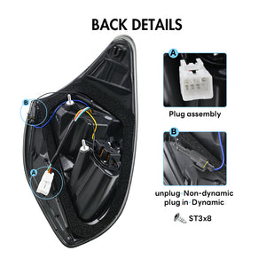 TT-ABC LED Tail Lights for 2009-2012 Toyota RAV4 Smoked Sequential Indicator Rear Lamps - TT-ABC