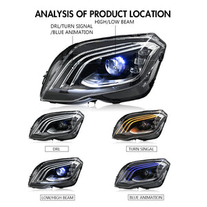TT-ABC LED Headlights for 2013-2015 Mercedes-Benz GLK350 GLK250 Front Lamp Assembly - TT-ABC
