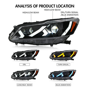 TT-ABC LED Headlight for 2016-2017 Honda Accord Sedan HeadLamps Assembly - TT-ABC