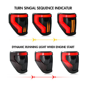 TT-ABC LED Tail Lights for 2009-2014 Ford F-150 F150 Tail Light - TT-ABC