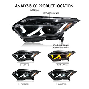 TT-ABC Led Headlights for 2019-2022 Honda HRV 4-door Front Lamps - TT-ABC
