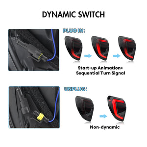 TT-ABC LED Tail Lights for 2009-2012 Toyota RAV4 Smoked Sequential Indicator Rear Lamps - TT-ABC