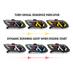 TT-ABC Demon Eye Headlights for 2012-2015 Honda Civic 9th Gen Projector Front Lamp Assembly-TT-ABC-TT-ABC