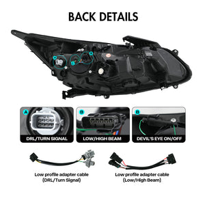 TT-ABC LED Headlight for 2016-2017 Honda Accord Sedan HeadLamps Assembly (Demon Eye) - TT-ABC