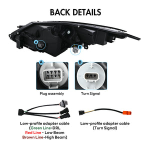 TT-ABC Led Headlights for 2019-2022 Honda HRV 4-door Front Lamps - TT-ABC